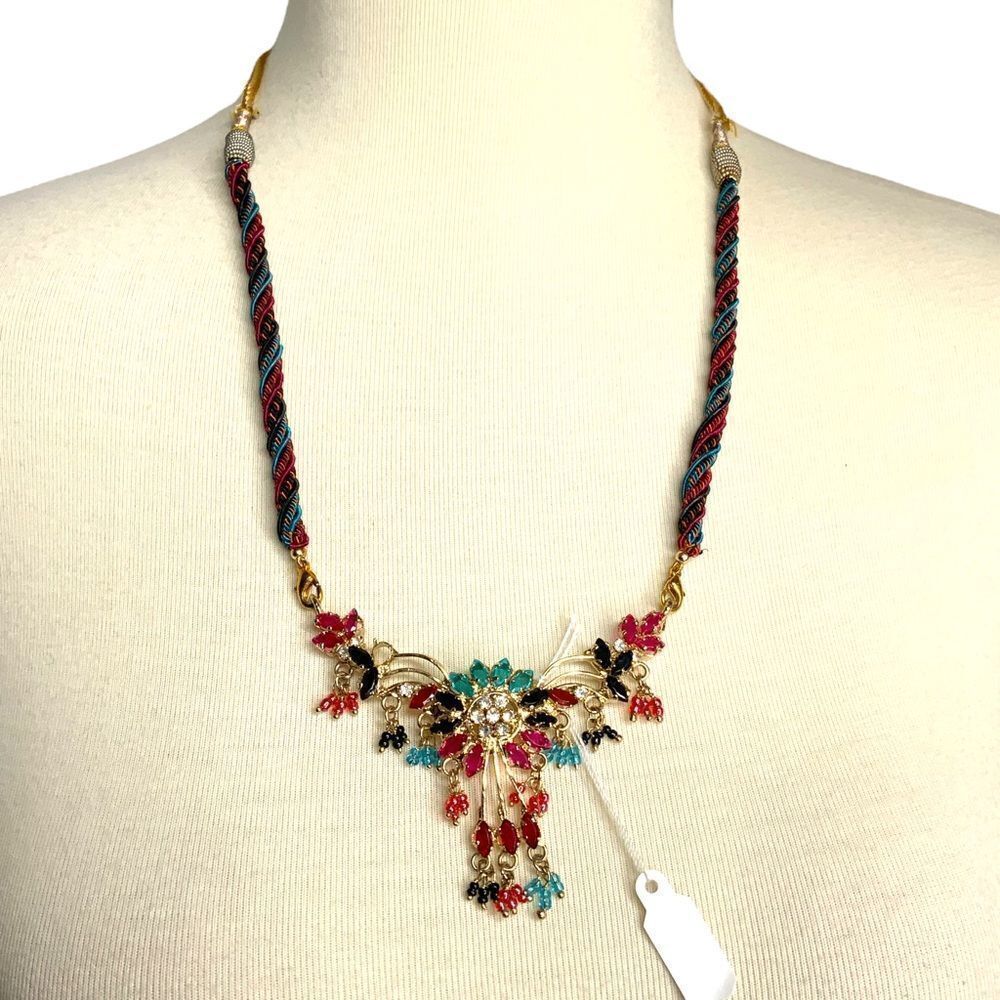 RHINESTONE adjustable cord, interchangeable necklace